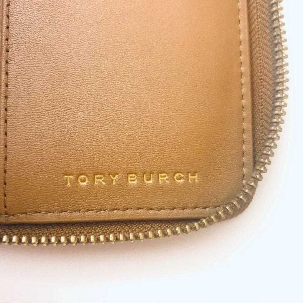 TORY BURCH Britten Zip Continental Wallet Logo Leather